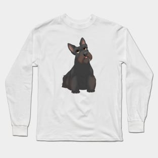 Black Scottish Terrier Dog Long Sleeve T-Shirt